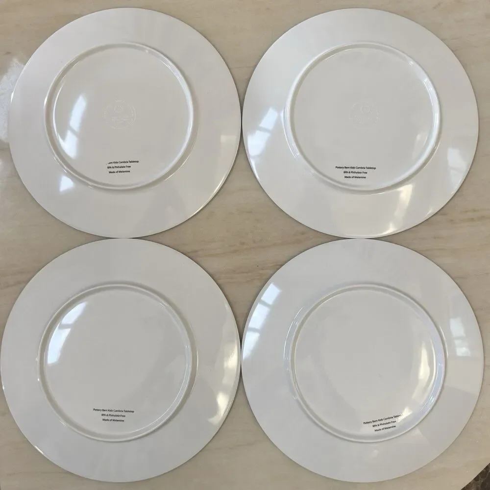 Set of 5 Pottery Barn Kids Cambria Salad / Luncheon Plates Melamine 9” Dotted